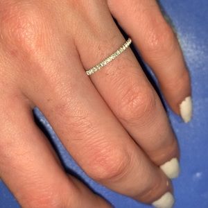 *SALE*Diamond zircon Sterling Slvr engagement Ring